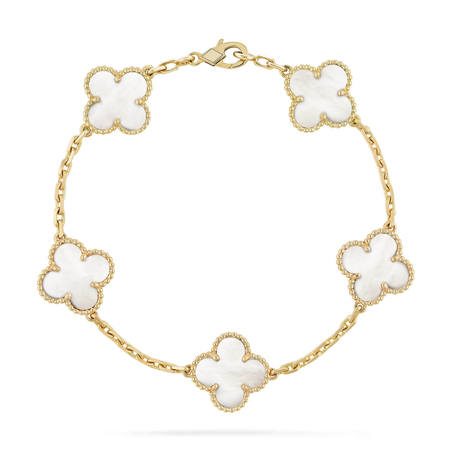 [BLUE TEARS]CLOVER  5 MOTIF WHITE MOP BRACELET
