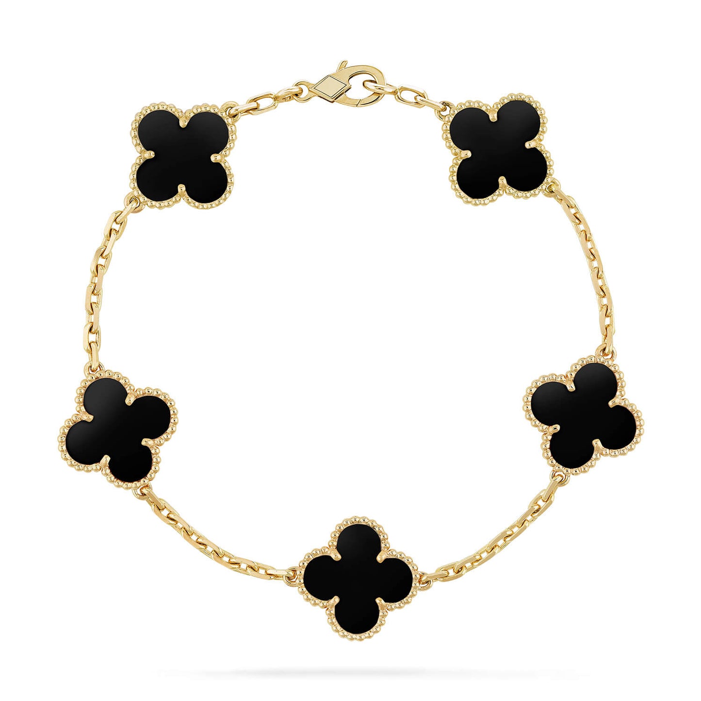 [BLUE TEARS]CLOVER  5 MOTIFS BLACK ONYX BRACELET