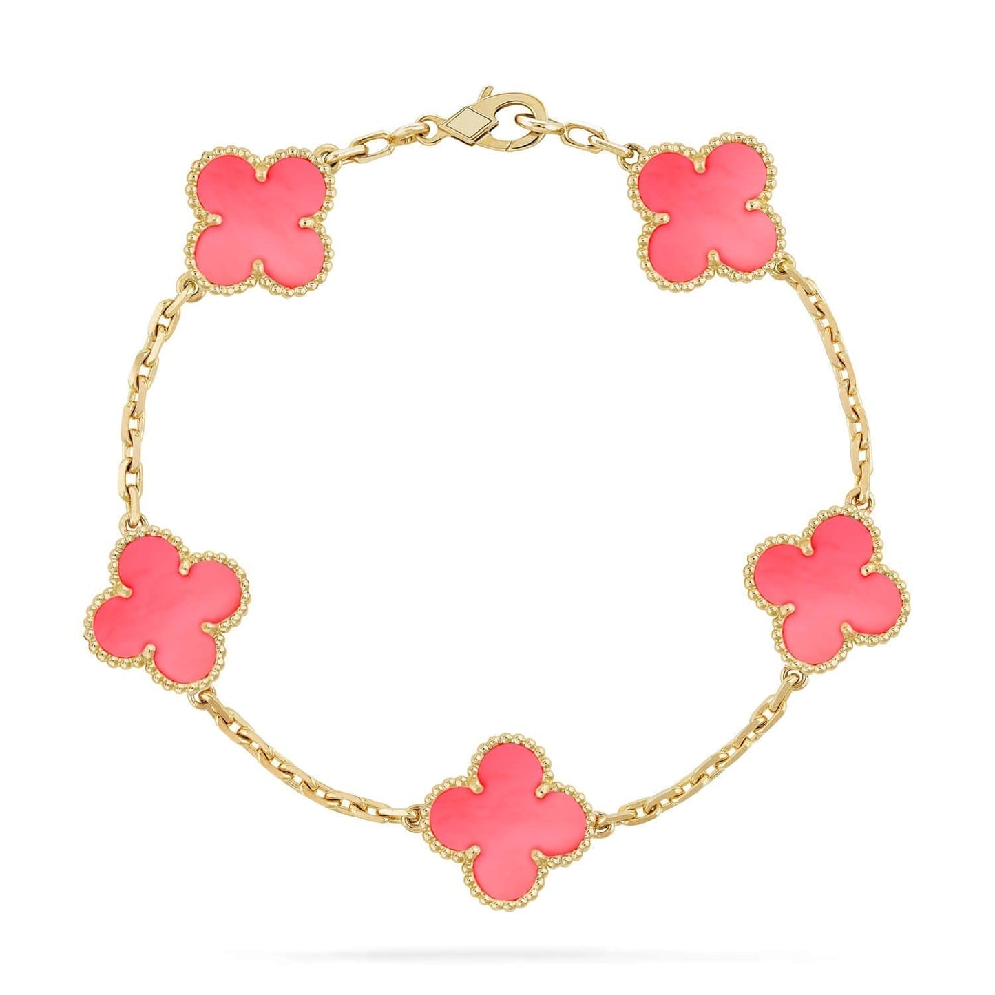 [BLAUE TRÄNEN]CLOVER 5 ROSA MOP-ARMBAND