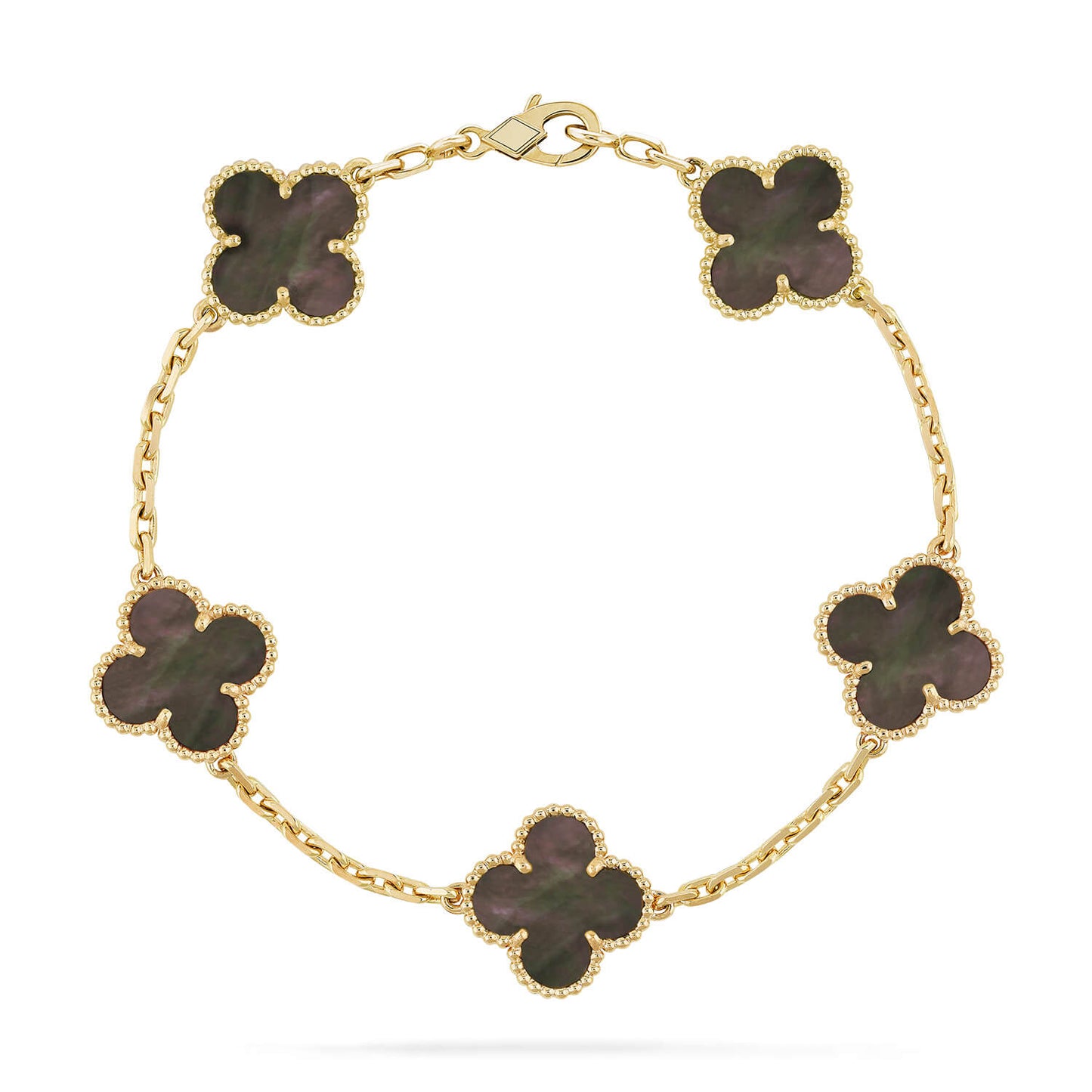 [BLAUE TRÄNEN]CLOVER 5 MOTIV GRAUES MOP-ARMBAND