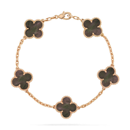 [BLAUE TRÄNEN]CLOVER 5 MOTIV GRAUES MOP-ARMBAND