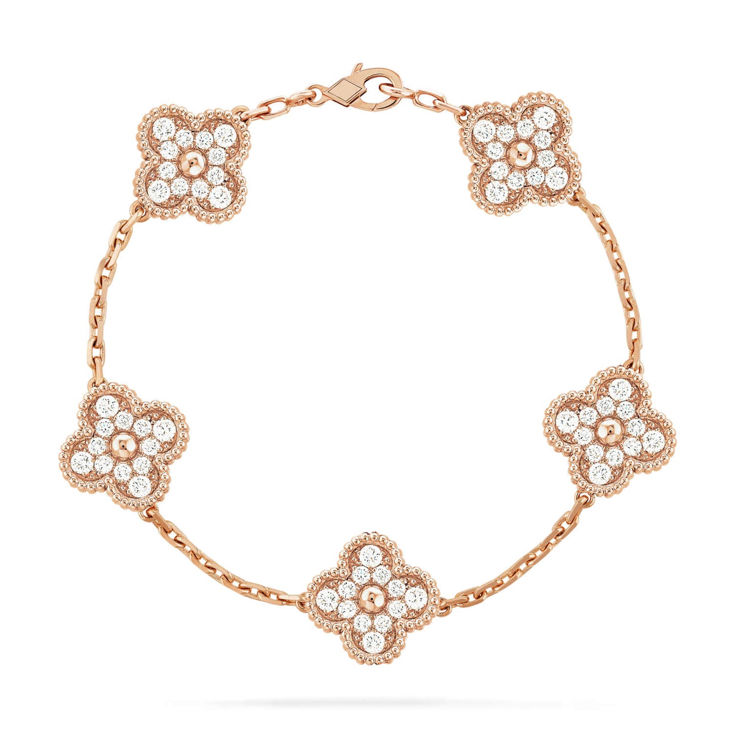 [BLAUE TRÄNEN]CLOVER 5 MOTIFS VOLLDIAMANTARMBAND