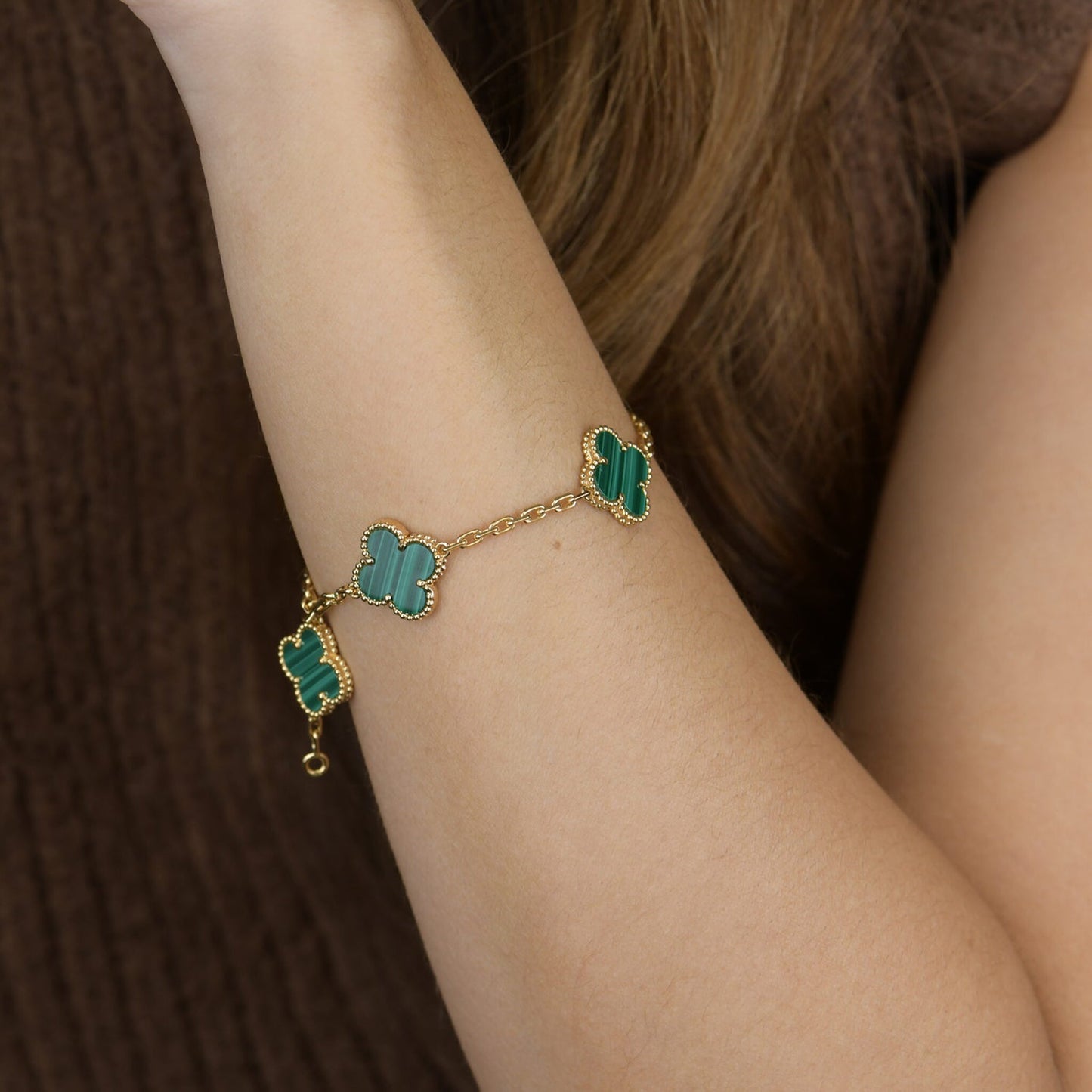 [BLAUE TRÄNEN]KLEE 5 MOTIVE MALACHIT ARMBAND 