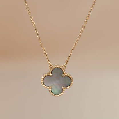 [BLUE TEARS]CLOVER 15MM  GRAY MOTHER OF PEARL NECKLACE