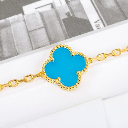 [BLUE TEARS]CLOVER 5 MOTIFS TURQUOISE BRACELET