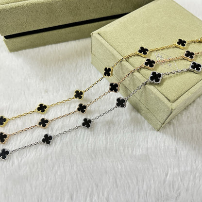 [BLUE TEARS]CLOVER 6 MOTIF  ONYXS BRACELET