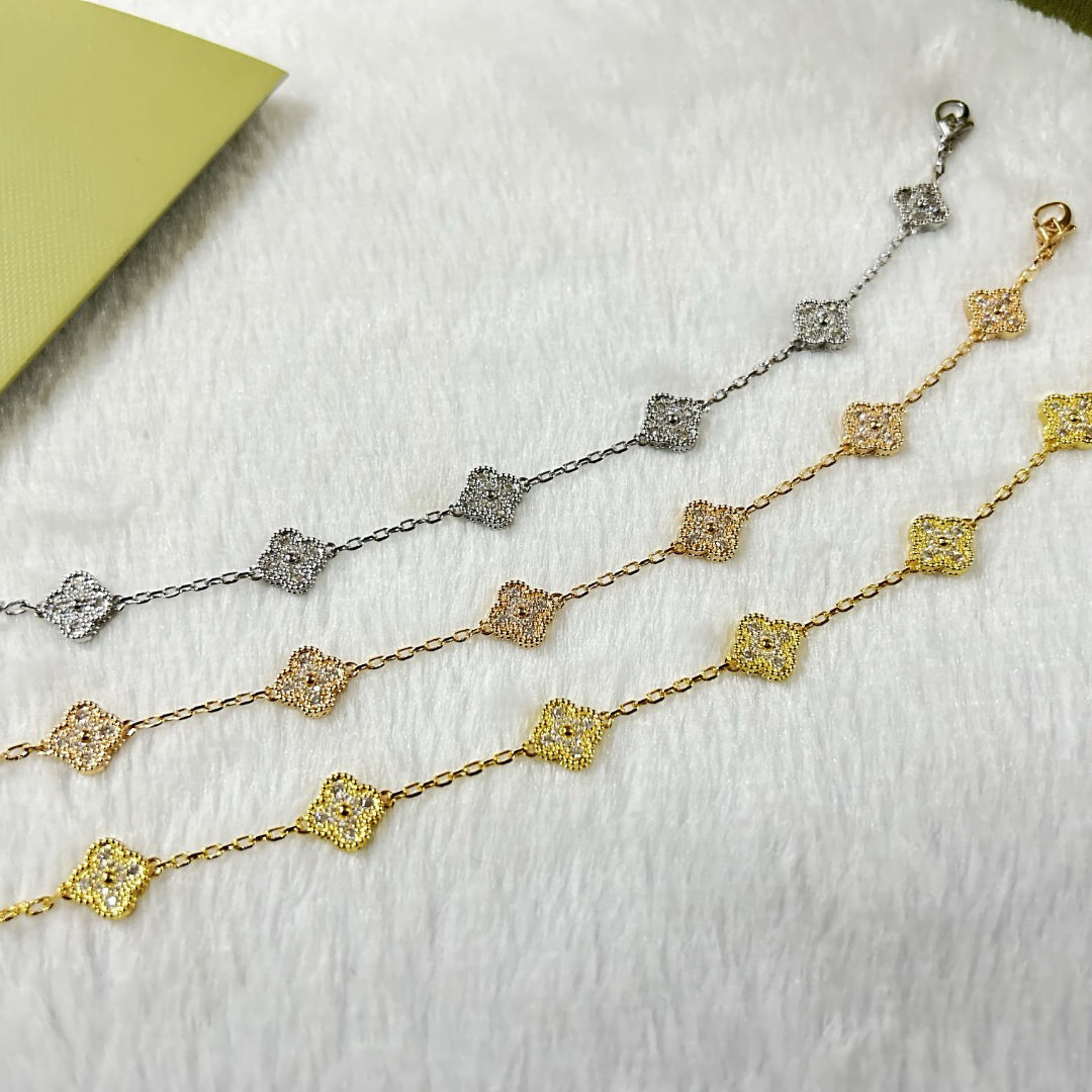 [BLUE TEARS]CLOVER 6 MOTIF DIAMOND BRACELET