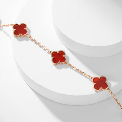 [BLUE TEARS]CLOVER 10 MOTIFS CARNELIAN NECKLACE
