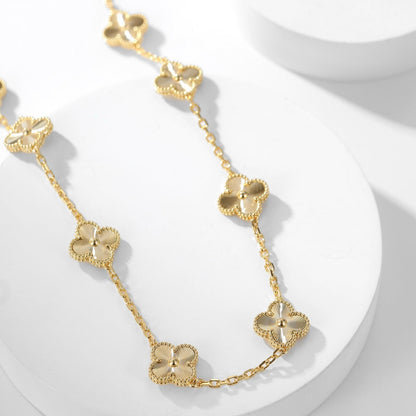 [BLUE TEARS]CLOVER 10 MOTIFS LASER NECKLACE