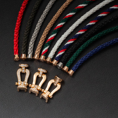 [BLUE TEARS]FORCE LARGE HORSESHOE HALF DIAMOND BRACELET GOLD