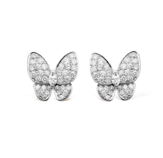 [BLUE TEARS]BUTTERFLY ALL DIAMOND EARRINGS