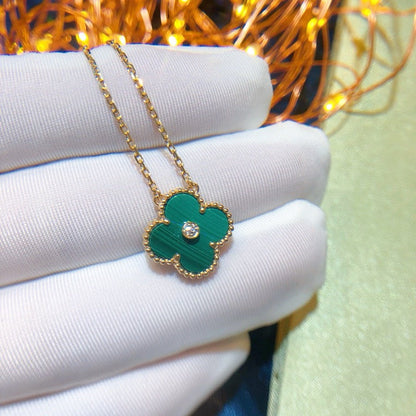 [BLUE TEARS]CLOVER 15MM DIAMOND TURQUOISE NECKLACE