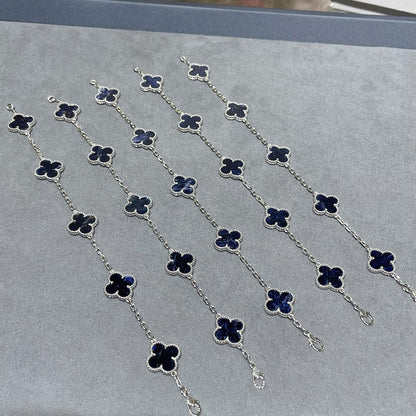 [BLAUE TRÄNEN]KLEE 5 MOTIV PIETERSIT SILBERARMBAND 