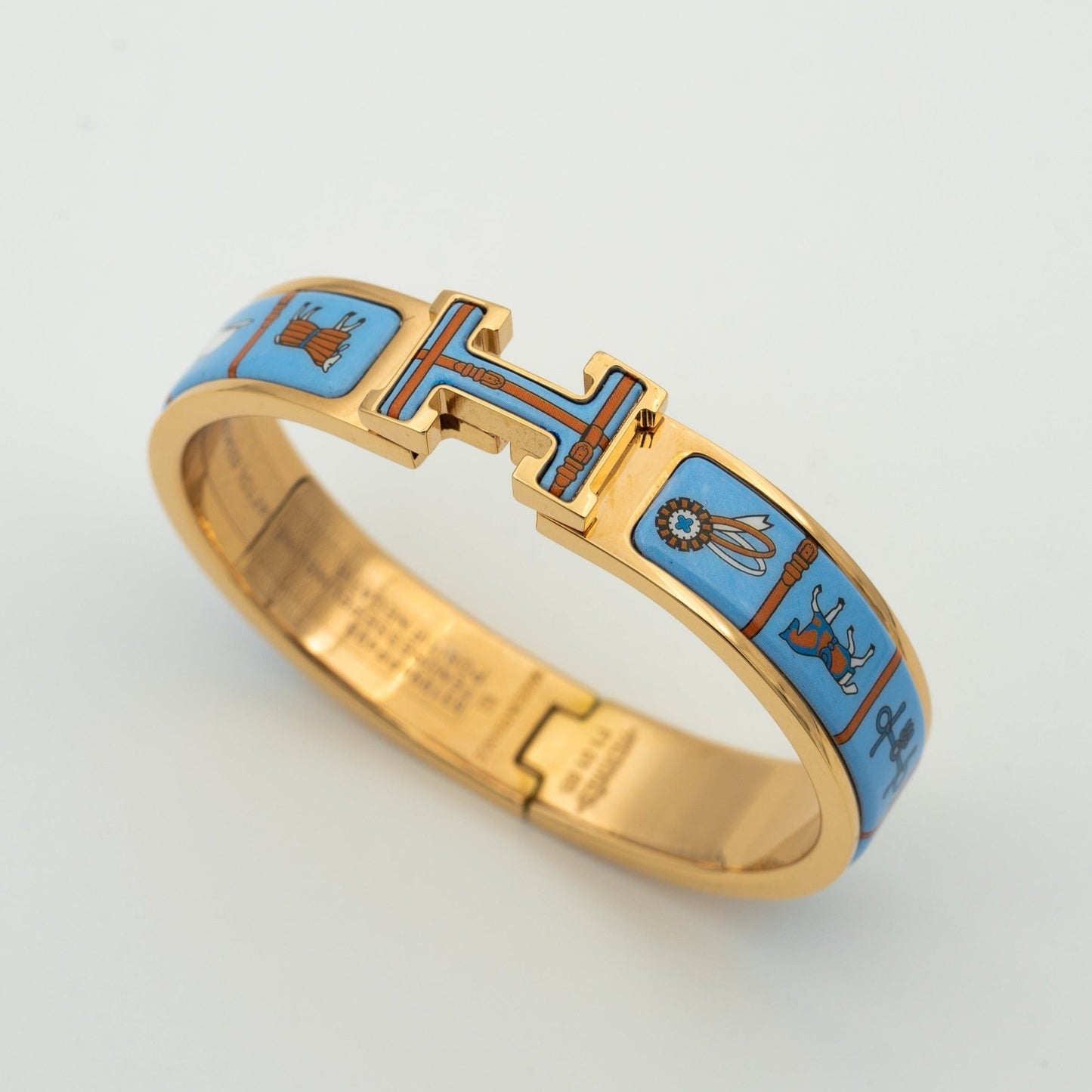 [BLUE TEARS]H PINK GOLD BRACELET BLUE CERAMIC