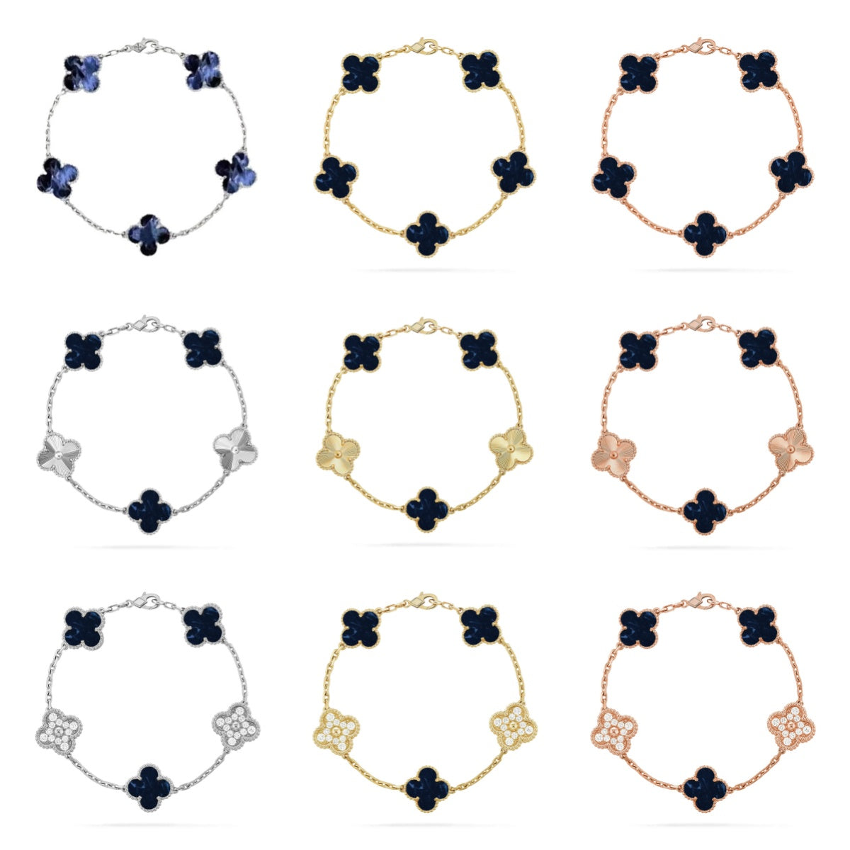 [BLUE TEARS]CLOVER 5 MOTIF PIETERSITE BRACELET COLLECTION