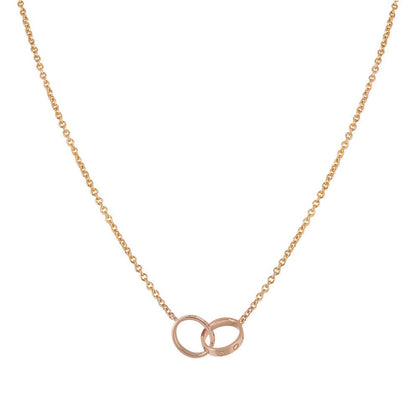 [BLUE TEARS]LOVE NECKLACE DOUBLE RING PINK GOLD