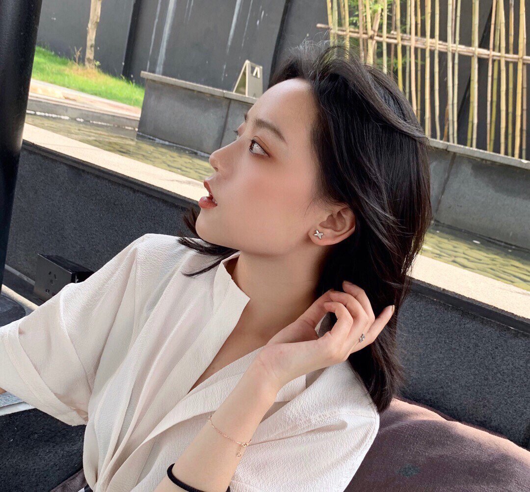 [BLUE TEARS]JEUX DE WHITE MOP ROSE GOLD DIAMOND EARRINGS