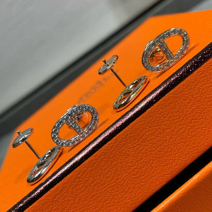 [BLUE TEARS]HM FULL DIAMOND PIG NOSE STUD EARRINGS