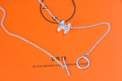 [BLUE TEARS]HM NECKLACE H LETTER OVAL SERIES