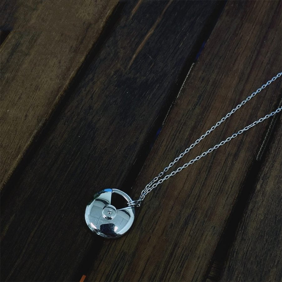[BLUE TEARS]AMULETTE SILVER FULL DIAMOND NECKLACE