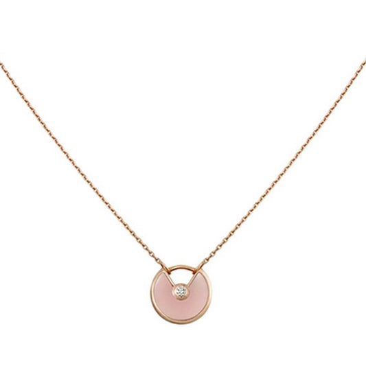 [BLUE TEARS]AMULETTE ROSE GOLD PINK MOP NECKLACE
