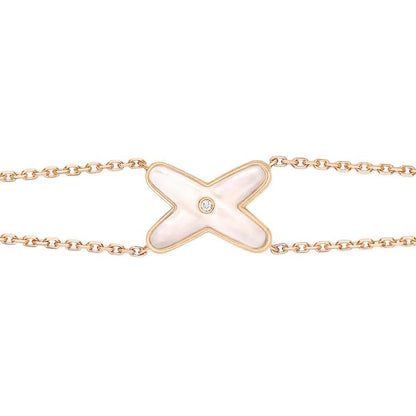 [BLUE TEARS]JEUX BRACELET WHITE MOP PINK GOLD 1 DIAMOND