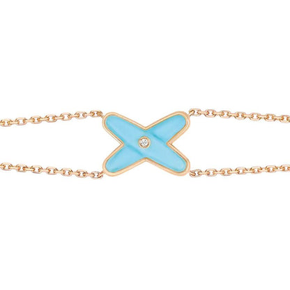 [BLUE TEARS]JEUX BRACELET TURQUOISE PINK GOLD 1 DIAMOND