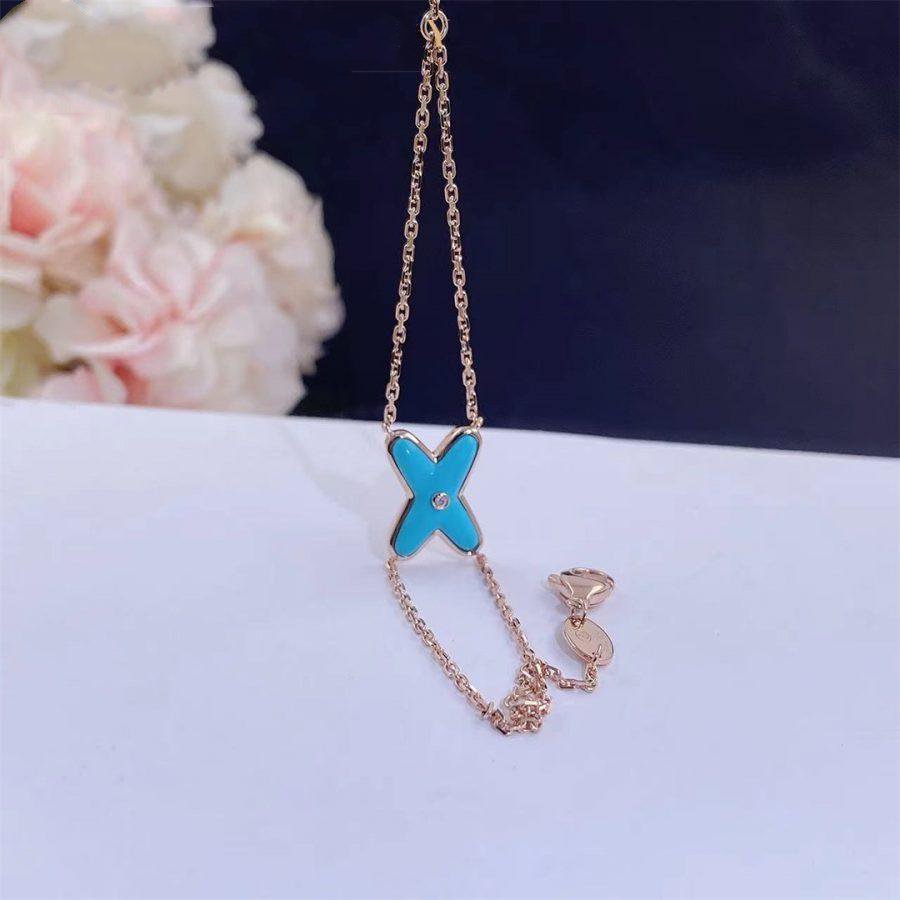 [BLUE TEARS]JEUX BRACELET TURQUOISE PINK GOLD 1 DIAMOND