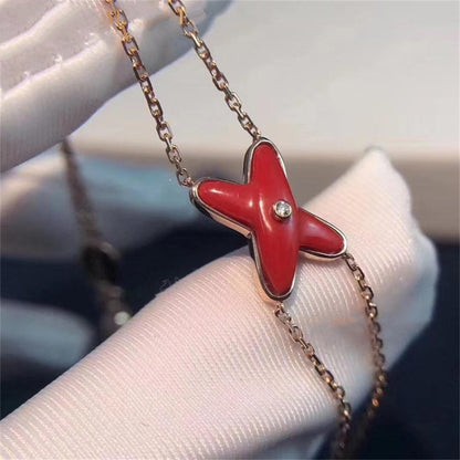 [BLUE TEARS]JEUX BRACELET CARNELIAN PINK GOLD 1 DIAMOND