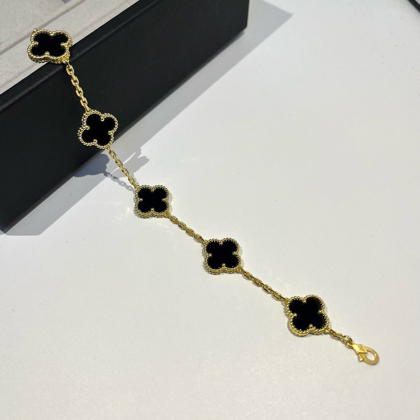 [BLUE TEARS]CLOVER  5 MOTIFS BLACK ONYX BRACELET