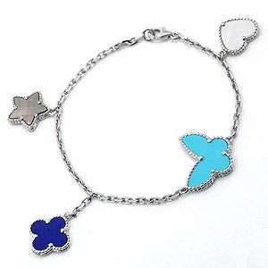 [BLUE TEARS]LUCKY SPRING SILVER BRACELET 4 MOTIF