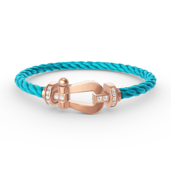 [BLUE TEARS]FORCE LARGE HORSESHOE HALF DIAMOND BRACELET ROSE GOLD