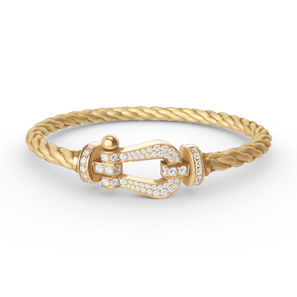 [BLUE TEARS]FORCE LARGE HORSESHOE FULL DIAMOND BRACELET GOLD
