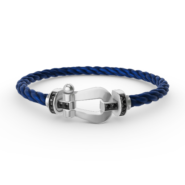 [BLUE TEARS]FORCE LARGE HORSESHOE BLACK DIAMOND BRACELET SILVER