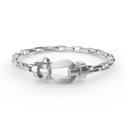 [BLUE TEARS]FORCE LARGE HORSESHOE CLASP  METAL BRACELET