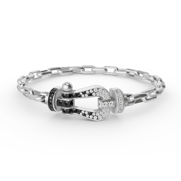[BLUE TEARS]FORCE LARGE HORSESHOE CLASP  METAL BRACELET
