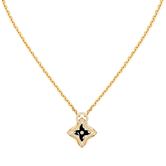 [BLUE TEARS]STAR PEDANT PINK GOLD DIAMOND NECKLACE