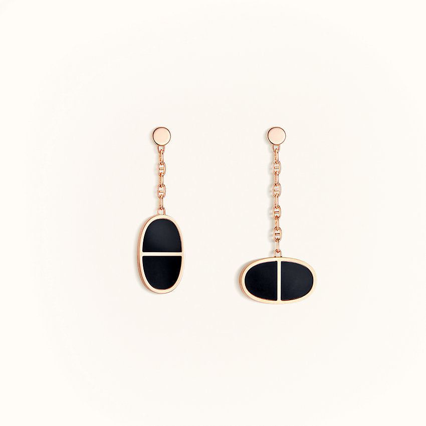 [BLUE TEARS]CHAINE VERSO BLACK CERAMIC EARRINGS