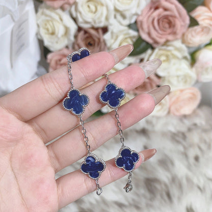 [BLAUE TRÄNEN]KLEE 5 MOTIV PIETERSIT SILBERARMBAND 