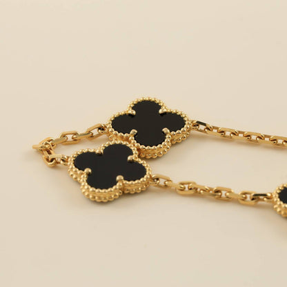 [BLUE TEARS]CLOVER  5 MOTIFS BLACK ONYX BRACELET
