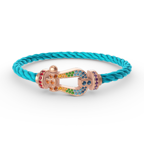 [BLUE TEARS]FORCE LARGE HORSESHOE  COLORED DIAMOND BRACELET ROSE GOLD