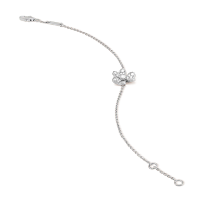 [BLAUE TRÄNEN]FRIVOLE SILBERNES BLUMEN-DIAMANTARMBAND 