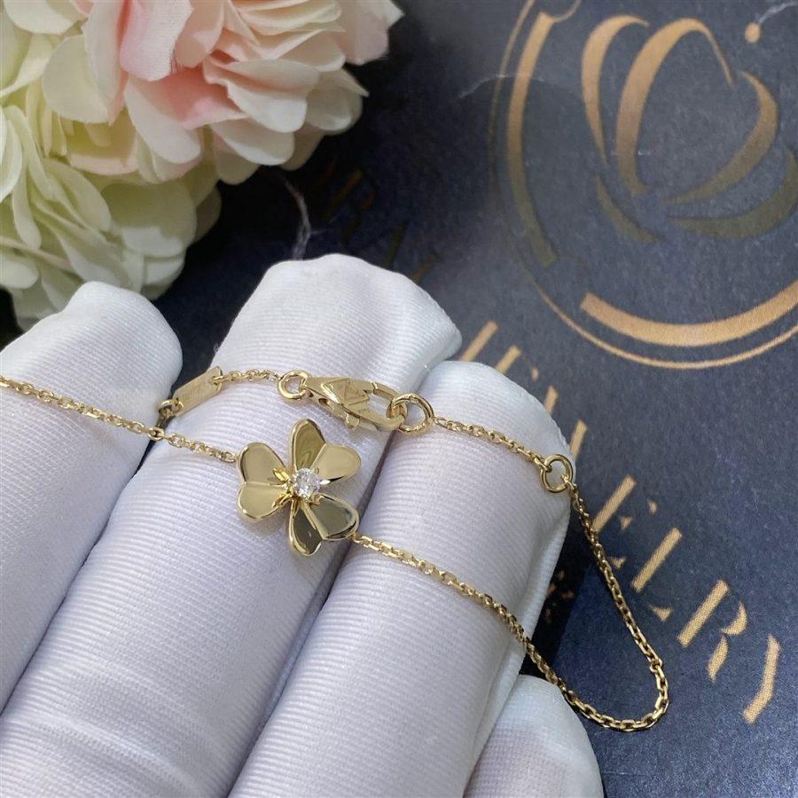[BLAUE TRÄNEN]FRIVOLE GOLDENES BLUMENARMBAND