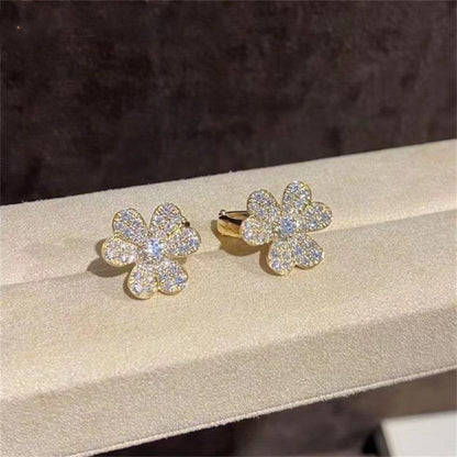 [BLUE TEARS]FRIVOLE GOLD FLOWER DIAMOND EARRINGS