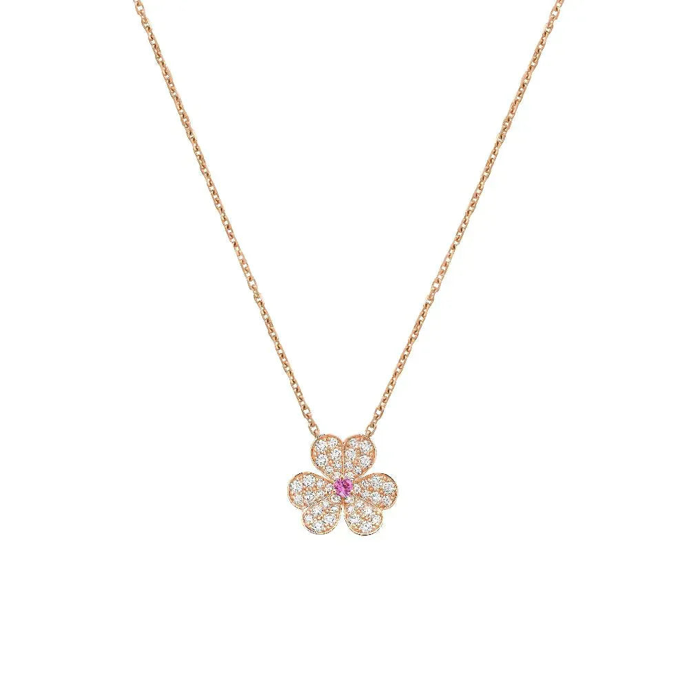 [BLUE TEARS]FRIVOLE ROSE GOLD FLOWER DIAMOND NECKLACE