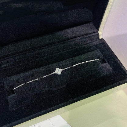 [BLUE TEARS]CLOVER  SINGLE FLOWER BRACELET SILVER