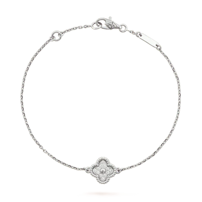 [BLUE TEARS]CLOVER  SINGLE FLOWER BRACELET SILVER