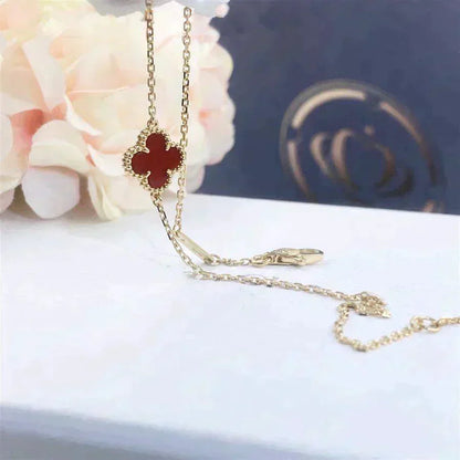 [BLUE TEARS]CLOVER  CARNELIAN SINGLE FLOWER BRACELET