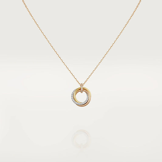 [BLUE TEARS]TRINITY NECKLACE SILVER GOLD PINK GOLD DIAMONDS