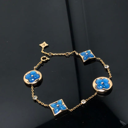 [BLUE TEARS]STAR AND SUN 4 MOTIF BLUE BRACELET